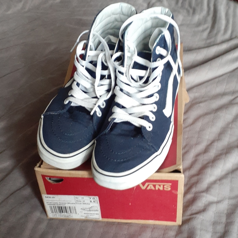 SK8-Hi Dress Blues/White High Top Sneakers